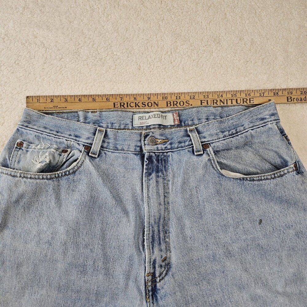 Levi's 550 Mens Jeans 38x34 Light Wash Relaxed Fit Straight Leg Y2K 100% Cotton - Picture 3 of 16